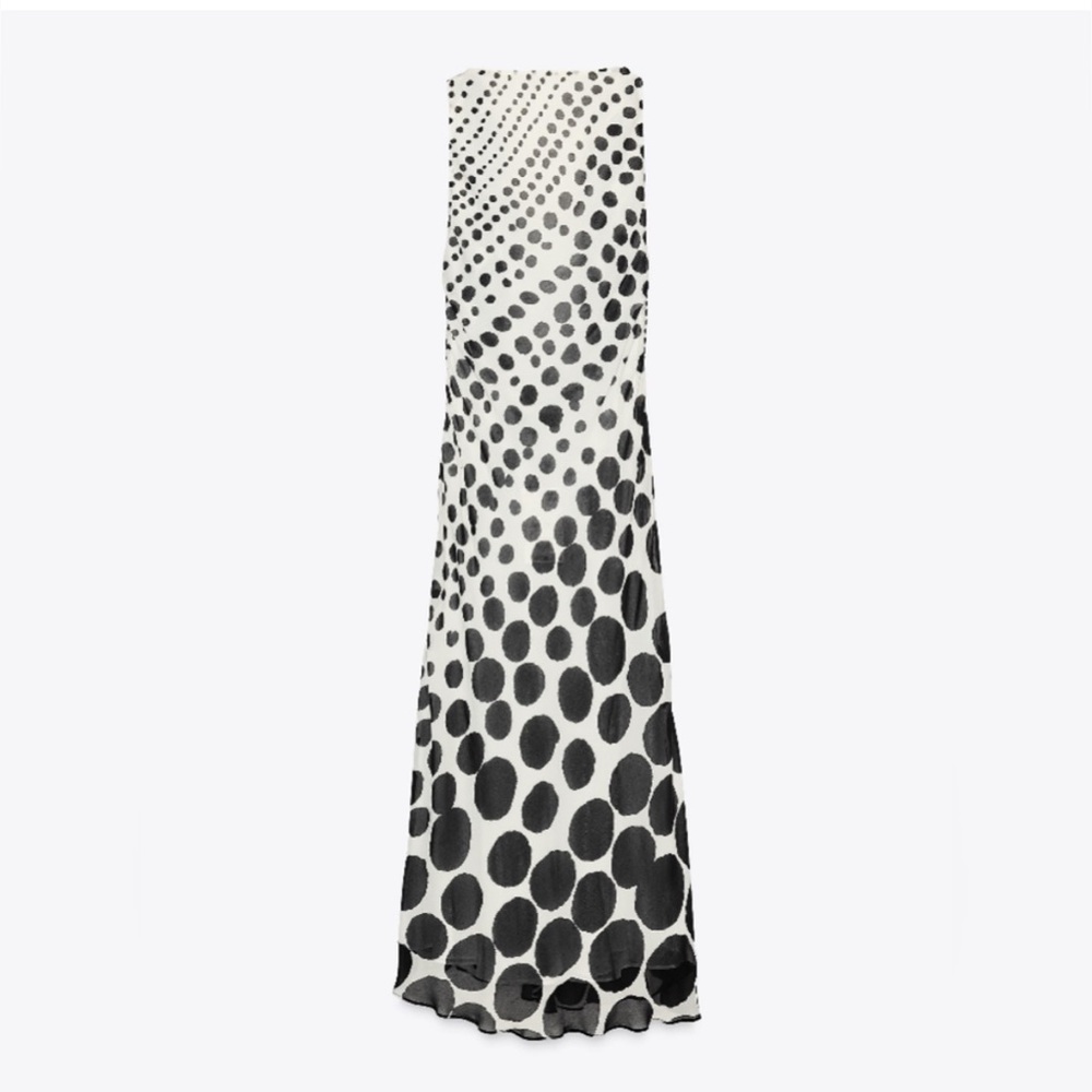 Zara Black and White Polka Dot Maxi Dress - Picture 5 of 9